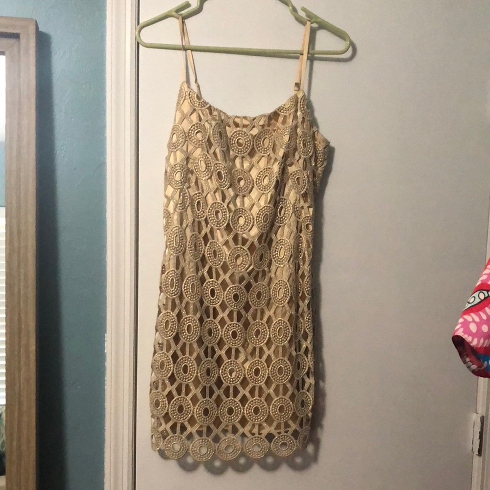 Gold Lace Lilly Pulitzer Dress